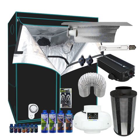 Grow Tent Starter Kit 1.4 Metre - 600w Digi Ballast Light Set - 150mm Fan & Carbon