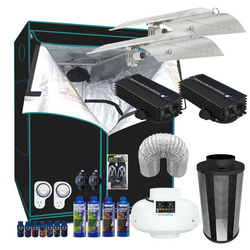 Grow Tent Starter Kit 2.4 x 1.2 Metre - 2x 600w Digital Enforcer Light Set - 150mm Fan & Carbon