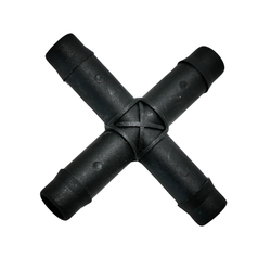13mm Cross 4 way - Plastic irrigation plumbing fitting