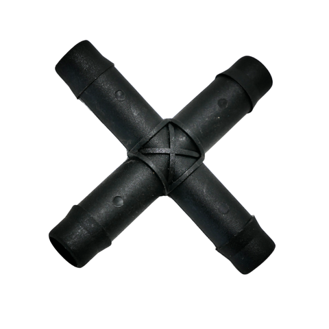 13mm Cross 4 way - Plastic irrigation plumbing fitting