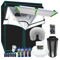 Grow Tent Starter LED Kit 1.4 Metre - 400w LED Light Model Q - 125mm Fan & Carbon