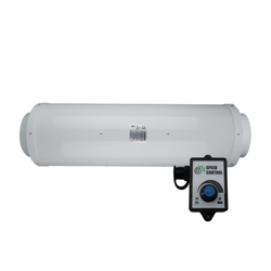 200mm EC Mixed Flow Fan Silenced Acoustic Housing - 1205 Cubic Metres Per Hour with 0-100% Speed Controller