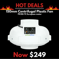 150mm Centrifugal Fan - European Motor - Temperature & Speed adjustable - 760 Cubic Metres Per Hour - PK150TC
