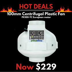 100mm Centrifugal Fan - European Motor - Temperature & Speed adjustable - 280 Cubic Metres Per Hour - PK100TC
