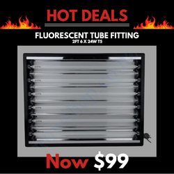 2ft 6 x 24w T5 Fluorescent Tube Fitting c/w 6500k Lamps