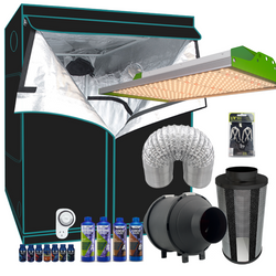 Grow Tent Starter 800 x 1800mm Kit - 100w LED Light Model Q - 100mm Fan & Carbon