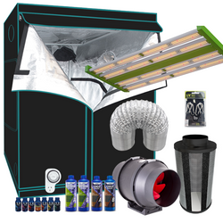 Grow Tent Starter 800 x 1800mm Kit - 200w LED Light Model C - 100mm Fan & Carbon