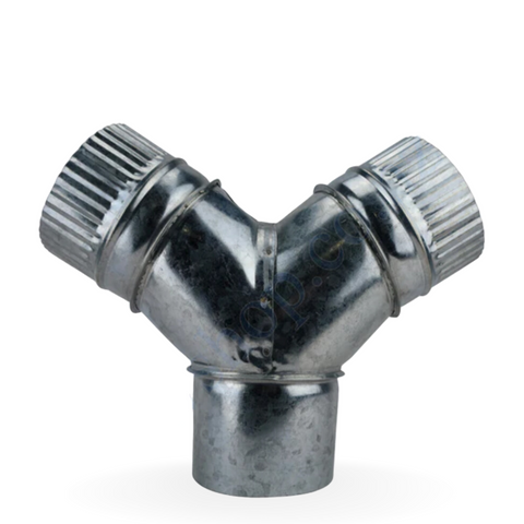 3 way Y Ducting Connector 100mm Galvanised steel