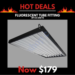 4ft 8 x 54w T5 Fluorescent Tube Fitting c/w 6500k Lamps