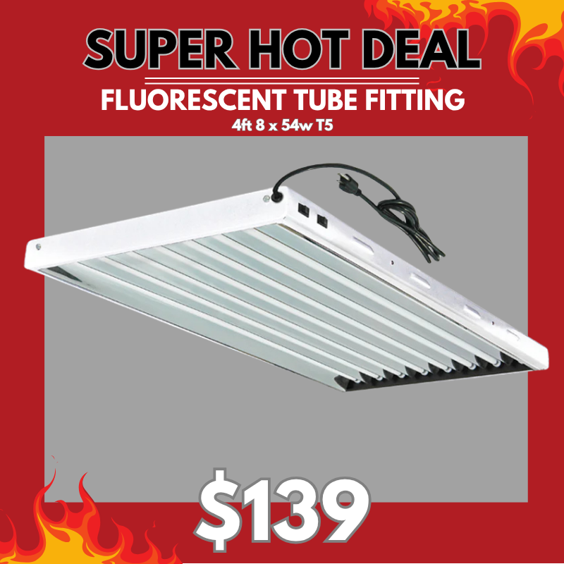 t5 4ft 8 bulb grow light 4ft 8 x 54w T5 Fluorescent Tube Grow Light with 6500k Tubes – growshop.co.nz
