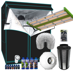 Grow Tent Starter LED Kit 1 Metre - 200w LED Light Model C - 100mm Fan & Carbon