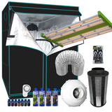 Grow Tent Starter LED Kit 1 Metre - 200w LED Light Model C - 100mm Fan & Carbon