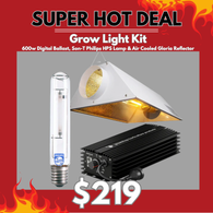 Grow Light Kit 600w Digital Ballast, Son-T Philips HPS Lamp & Air Cooled Gloria Reflector