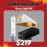 Grow Light Kit 600w Digital Ballast, Son-T Philips HPS Lamp & Air Cooled Gloria Reflector