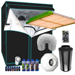 Grow Tent Starter LED Kit 1 Metre - 200w LED Light Model Q - 100mm Fan & Carbon