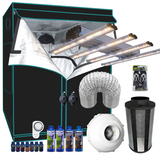 Grow Tent Starter LED Kit 1 Metre - Model X 250w LED Light - 100mm Fan & Carbon
