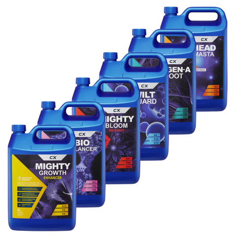 CX Additives 5 Litre Fuel Up Pack - Bio Balancer, Mighty Growth, Mighty Bloom, Head Masta, Regen A Root, Wilt Guard - CX Horticulture