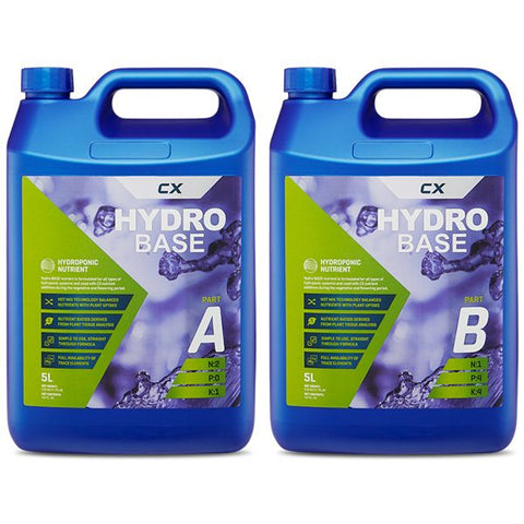 Hydro Base Nutrient Soil & Hydro 2 x 5 Litre A&B - CX Horticulture