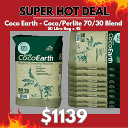 Coco Earth - Coco/Perlite 70/30 Blend 50 Litre Bag - Pallet of 48 - Galuku