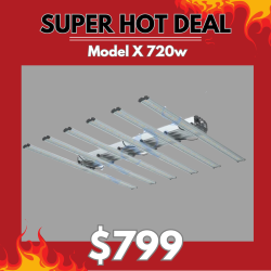 LED Model X 720w Dimmable Full Spectrum LED Grow Light 6 Bar Unit