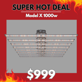 LED Grow Light 1000w Model X Dimmable Full Spectrum 8 Bar Unit