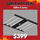 LED Grow Light 320w C series 6 Bar - Dimmable full spectrum