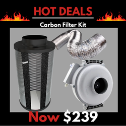 Carbon Filter Kit 100mm x 500mm - Centrifugal Fan with Speed Controller & 10 Metres of Ducting