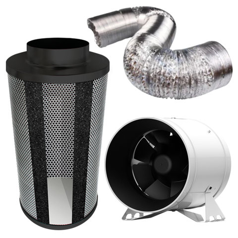 Carbon Filter Kit 150mm x 300mm - EC Mixed Flow Fan with Precise 0-10v Speed Controller & 10 Metres of Ducting
