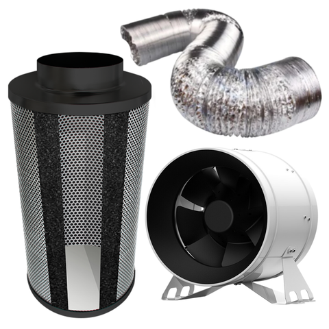 Carbon Filter Kit 315mm x 1000mm - EC Mixed Flow Fan with Precise 0-10v Speed Controller & 10 Metres of Ducting