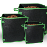 Fabric Pot Heavy Duty Square 26 Litre - 7 Gallon c/w Handles
