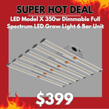 LED Grow Light 350w Model X Dimmable Full Spectrum 6 Bar Unit