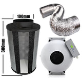 Carbon Filter Kit 100mm x 300mm - Centrifugal Fan with Speed Controller & 10 Metres of Ducting