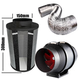 Carbon Filter Kit 150mm x 300mm - Mixed Flow Fan & 10 Metres of Ducting