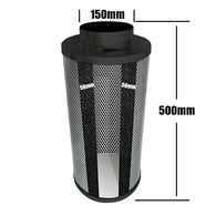 Carbon Filter 150mm x 500mm -50mm Carbon Bed - No1 grade 4/12 Australian Carbon - Pro Grow
