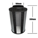 Kit Carbon Filter 100mm x 300mm, 10 Metre Ducting & 100mm Centrifugal Plastic PK100TC Temp & Speed adjustable