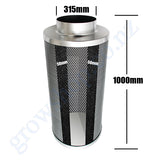 Carbon Filter Kit 315mm x 1000mm - Acoustic Silenced EC Mixed Flow Fan with Precise 0-10v Speed Controller & 10 Metres of Ducting