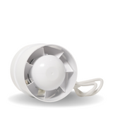 100mm Axial Fan Plastic Inline Duct Booster - 130 Cubic Metres Per Hour