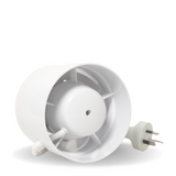 100mm Axial Fan Plastic Inline Duct Booster - 130 Cubic Metres Per Hour