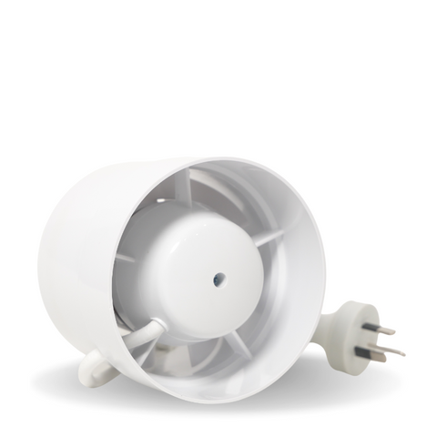 100mm Axial Fan Plastic Inline Duct Booster - 130 Cubic Metres Per Hour