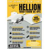 Grow Light Kit 1000w - 1100w DE UHF HPS - Defender Reflector - Hellion By Adjust-A-Wings