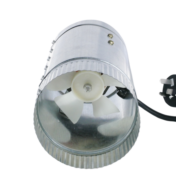 100mm Axial Fan Metal Inline Duct Booster - 170 Cubic Metres Per Hour