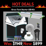 Grow Tent Starter LED Kit 1.2 Metre - 400w LED Light Model Q - 125mm Fan & Carbon