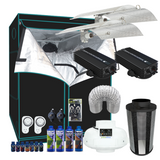 Grow Tent Starter Kit 2.4 x 1.2 Metre - 2x 600w GHP Digital Enforcer Light Set - 150mm Fan & Carbon