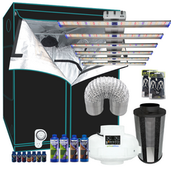 Grow Tent Master Starter LED Kit 1.2 Metre - 510w Hellion PRO LED Light - 150mm Temp & Speed Fan & Carbon