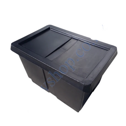 195 Litre Reservoir Bin c/w Lid - 590H x 580W x 870L - Black