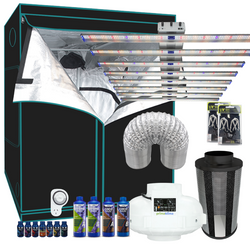 Grow Tent Master Starter LED Kit 1.4 Metre - 700w Hellion PRO LED Light - 150mm Temp & Speed Fan & Carbon