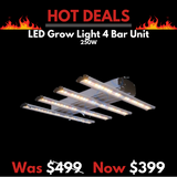LED Model X 250w Dimmable Full Spectrum LED Grow Light 4 Bar Unit