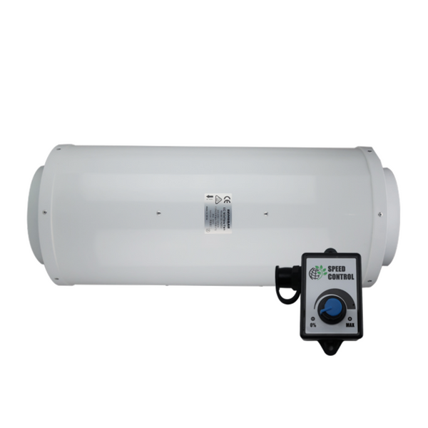 250mm EC Mixed Flow Fan Silenced Acoustic Housing - 1808 Cubic Metres Per Hour with 0-100% Speed Controller
