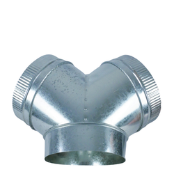 3 way Y Ducting Connector 250mm Galvanised steel