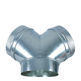 3 way Y Ducting Connector 250mm Galvanised steel